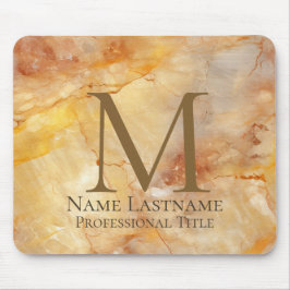 Alfombrilla De Ratón Personalizado Elegante Monograma Dorado Bronce Már
