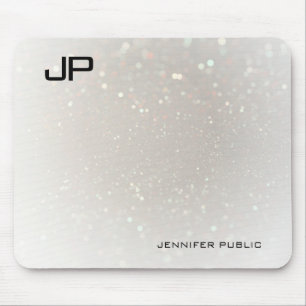 Alfombrilla De Ratón Personalizado elegante monogramado Glam moderno