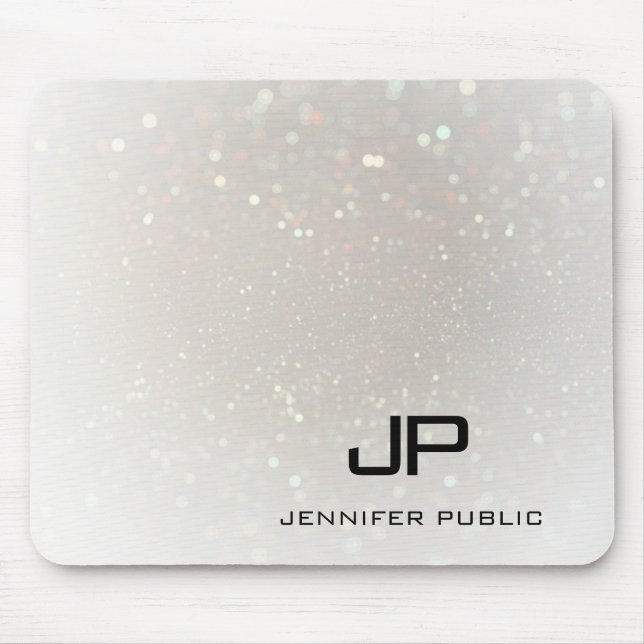 Alfombrilla De Ratón Personalizado elegante plantilla Glamoroso Monogra (Frente)