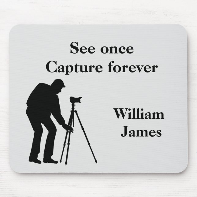 Alfombrilla De Ratón Personalizado fotógrafo negro y gris (Frente)