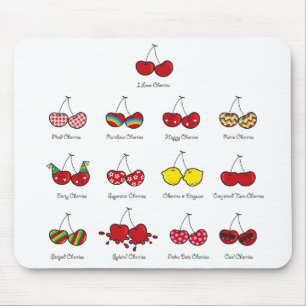 Alfombrilla De Ratón Personalizado Fun Comic Funny Cherries Rojas Cheek