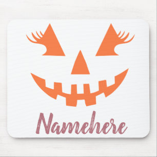 Alfombrilla De Ratón Personalizado Girly Jack O Lantern Pumpkin Hallowe