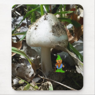 Alfombrilla De Ratón Personalizado Gnome bajo un hongo
