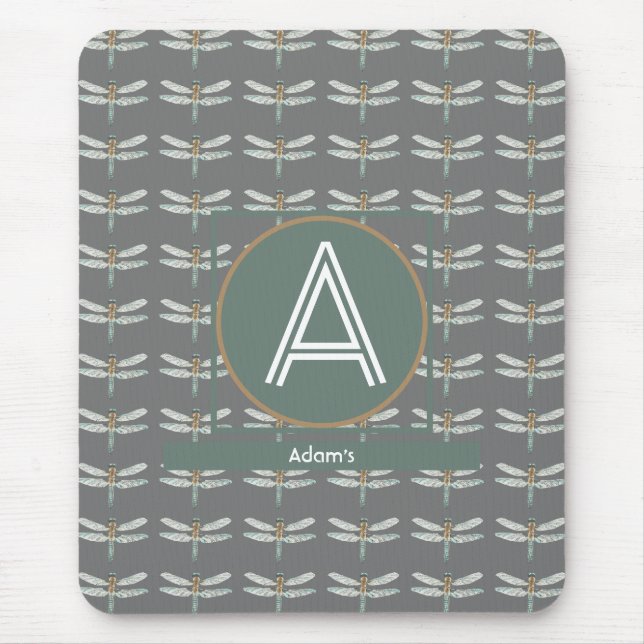 ALFOMBRILLA DE RATÓN PERSONALIZADO GRIS OSCURO TRENDY DRAGONFLY (Frente)