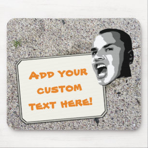 Alfombrilla De Ratón Personalizado grita texto en playa de arena