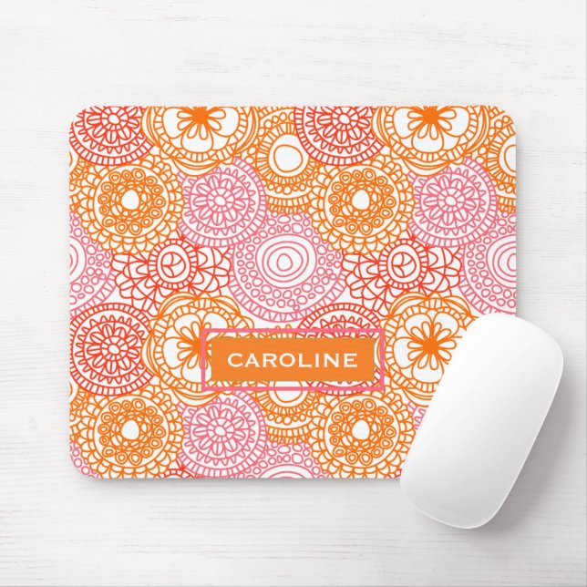 Alfombrilla De Ratón Personalizado Hip Diversión Feliz Verano Patrón Fl (Con ratón)