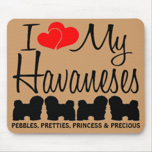 Alfombrilla De Ratón Personalizado I Love My Four Havaneses