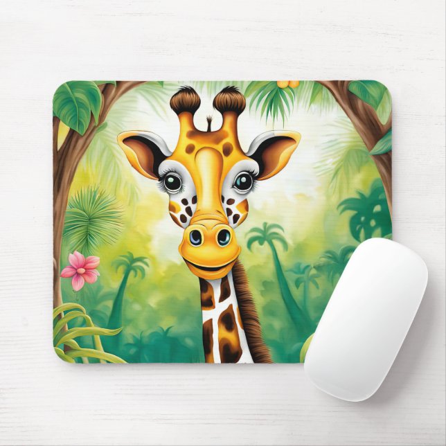 Alfombrilla De Ratón Personalizado Jungle Giraffe (Con ratón)