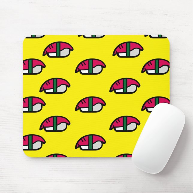Alfombrilla De Ratón Personalizado Kawaii Sushi, Arroz de Pescado y Alg (Con ratón)