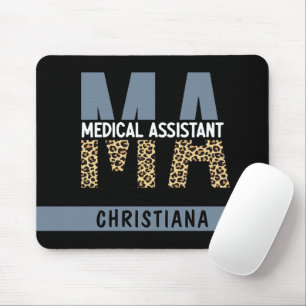 Alfombrilla De Ratón Personalizado MAMÁES Auxiliar Médico Leopard Print