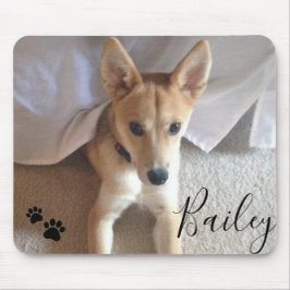 Alfombrilla De Ratón Personalizado Mascota de perro Foto y guión Nombre