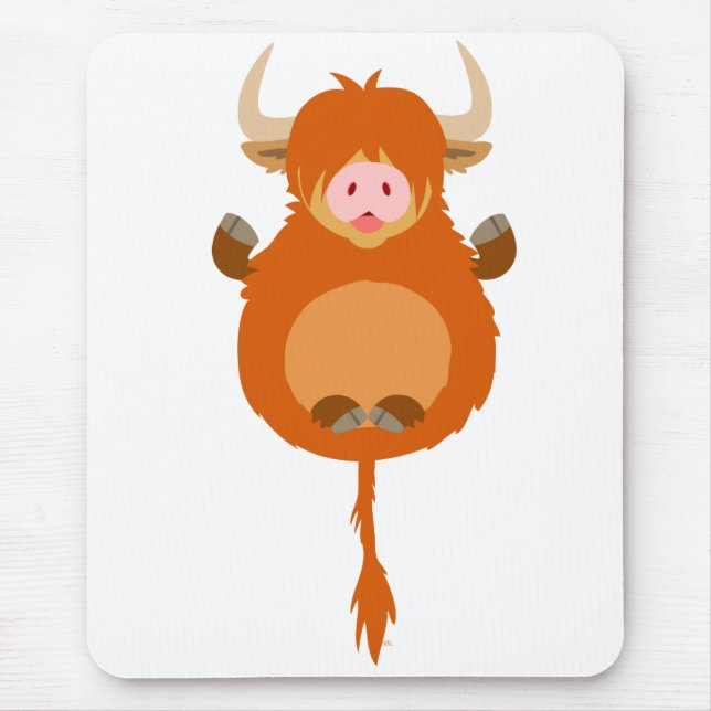 Alfombrilla De Ratón Personalizado meditante lindo Highland Cow Mousepa (Frente)