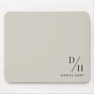 Alfombrilla De Ratón Personalizado Minimalista Inicial Nombre Beige