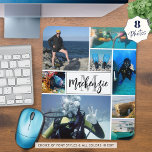 Alfombrilla De Ratón Personalizado moderno de nombres de monograma de 8<br><div class="desc">Crea tu propio teclado de ratón fotográfico a color personalizado personalizado utilizando esta plantilla de collage de fotos fácil de cargar que incluye 8 imágenes en varios tamaños y formas y un monograma y nombre en tu elección de estilos de fuente y todos los colores (se muestra con un nombre...</div>