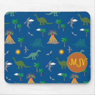 Alfombrilla De Ratón Personalizado Monograma Dino Mousepad