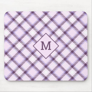 Alfombrilla De Ratón Personalizado Monograma Tapado / Patrón Tartán