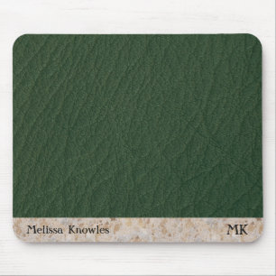 Alfombrilla De Ratón Personalizado Monogrammed Masculina Moderno Cuero