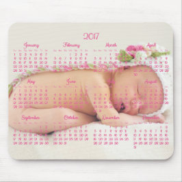 Alfombrilla De Ratón Personalizado Mouse Pad Calendario rosado 2017 Bab