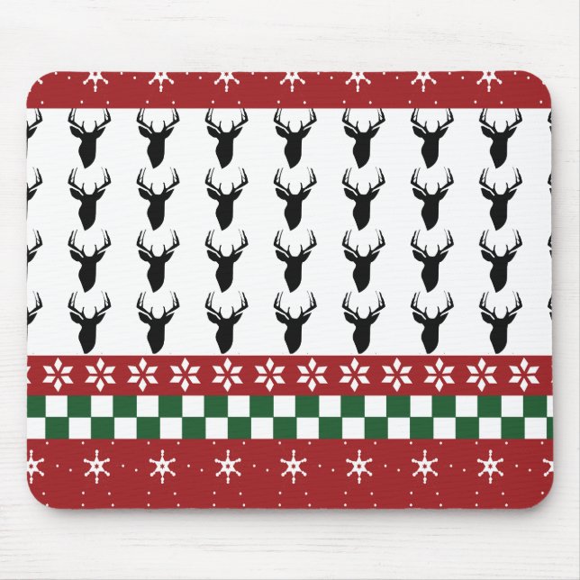 Alfombrilla De Ratón Personalizado Mouse Pad Fair Isle Navidades Deers (Frente)