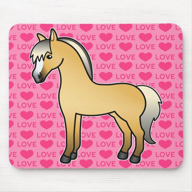 Alfombrilla De Ratón Personalizado Noruego Fjord Horse Love Text (Frente)