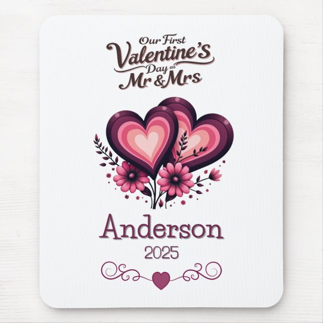 Alfombrilla De Ratón Personalizado Nuestro Primer Día de San Valentín S (Frente)