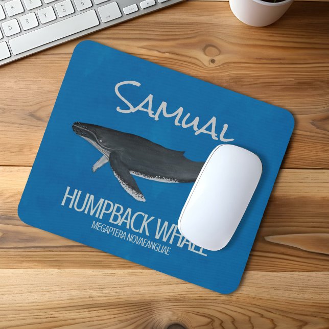 Alfombrilla De Ratón Personalizado Oceale Whale Personalizada (Simple Ocean Nautical humpback whale mousepad)