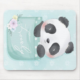 Alfombrilla De Ratón Personalizado Panda | Cute Panda Está En Pocket