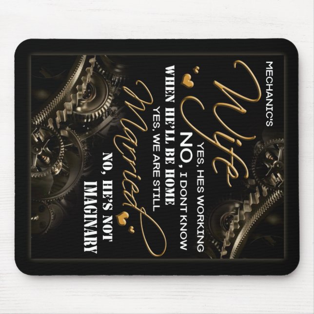 Alfombrilla De Ratón Personalizado para la esposa de mi mecánico, casad (Frente)