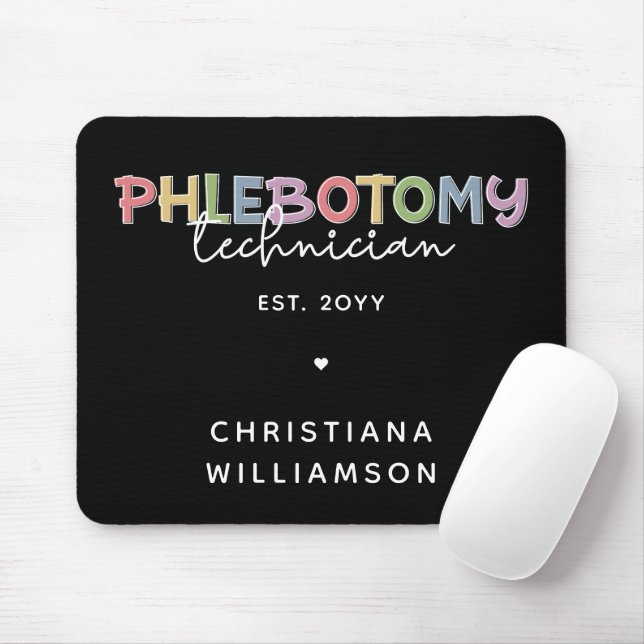 Alfombrilla De Ratón Personalizado Phlebotomy Technician PBT Phlebotomy (Con ratón)