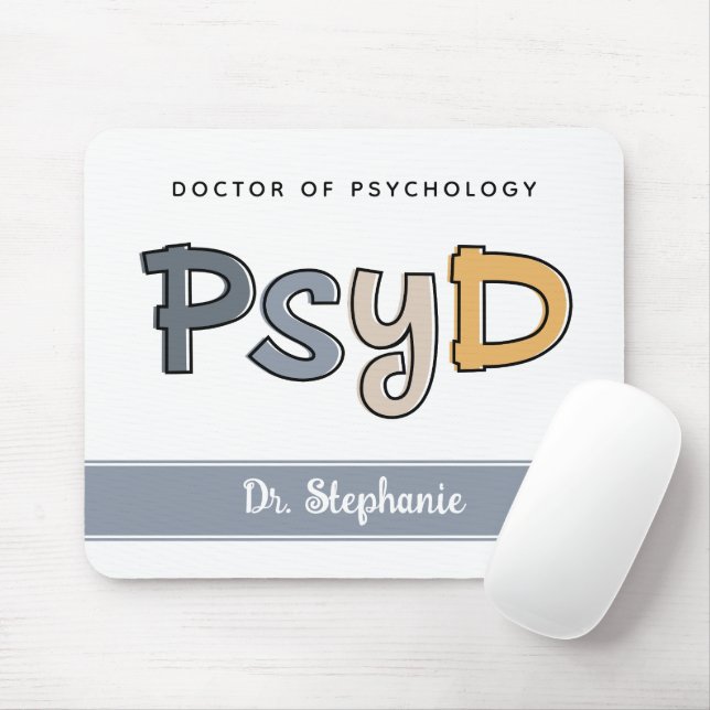 Alfombrilla De Ratón Personalizado PsyD Médica de Psicóloga (Con ratón)