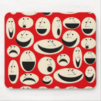 Personalizado Retro Faces Pattern Mousepad