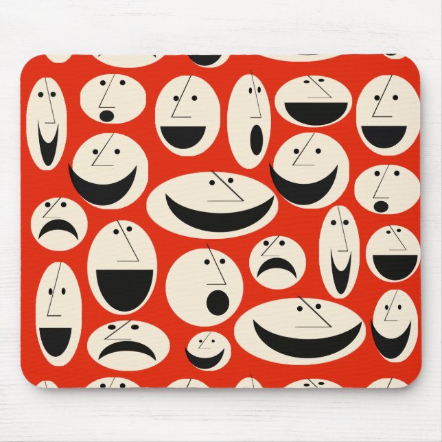 Alfombrilla De Ratón Personalizado Retro Faces Pattern Mousepad (Frente)