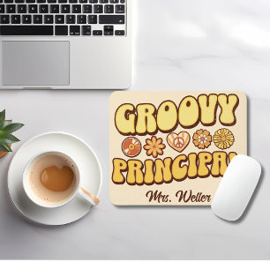 Alfombrilla De Ratón Personalizado Retro "Groovy Principal" Wavy Vintag