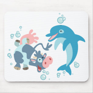 Alfombrilla De Ratón Personalizado Seacow y Dolphin mousepad