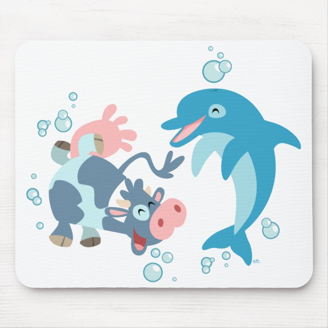 Alfombrilla De Ratón Personalizado Seacow y Dolphin mousepad (Frente)