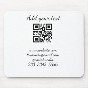 Alfombrilla De Ratón personalizado simple código QR agregar su nombre t