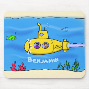 Alfombrilla De Ratón Personalizado submarino feliz