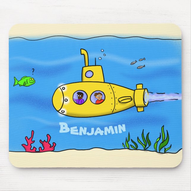 Alfombrilla De Ratón Personalizado submarino feliz (Frente)