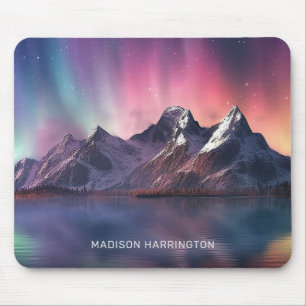 Alfombrilla De Ratón Personalizado Texto Aurora Borealis