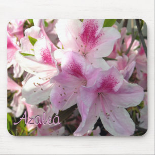 Alfombrilla De Ratón Personalizado Texto rosa caliente Azalea Flor Flow