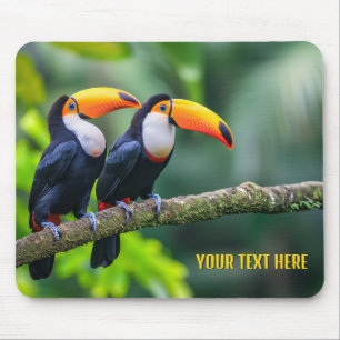 Alfombrilla De Ratón Personalizado Texto Toucanes tropicales