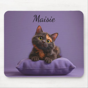 Alfombrilla De Ratón Personalizado Tortoiseshell Kitten en un colchón m