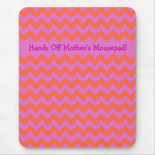 Alfombrilla De Ratón Personalizado Zigzag Mousepad, Naranja Magenta Che