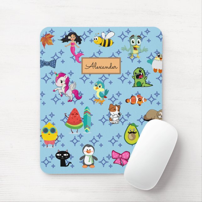 Alfombrilla De Ratón Personalizados brillan lindos personalizados azule (Con ratón)