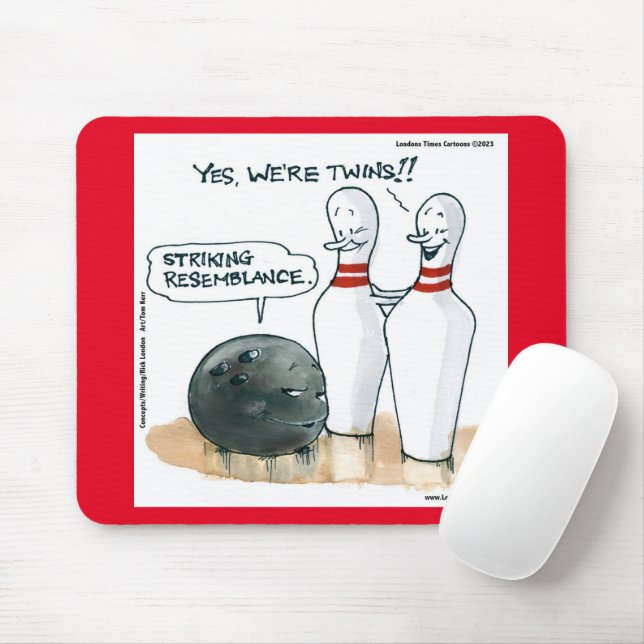 Alfombrilla De Ratón Personalizados de Rick London cómico en Bowling (Con ratón)