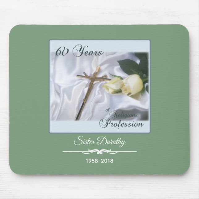 Alfombrilla De Ratón Personalizar, 60 años de profesión religiosa (Frente)