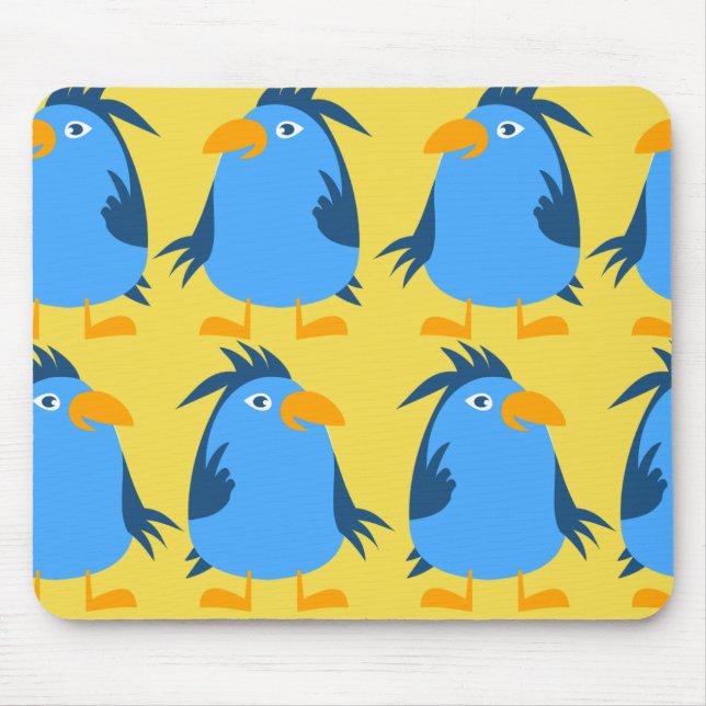 Alfombrilla De Ratón Personalizar Cute Blue Bird Mousepad (Frente)