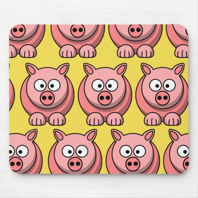 Alfombrilla De Ratón Personalizar Cute Pig Mousepad para niños (Frente)