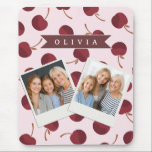 Alfombrilla De Ratón Personalized Aesthetic Cherry Pattern Name Gift<br><div class="desc">This collection of adorable cherry patterns is one of those small, everyday pleasures that just make people smile. This design is whimsical, cozy, and effortlessly fashionable with its soft pink backdrop, strewn cherries, and personalized name accents. It's the kind of pattern that makes a desk, a purse, or a comfortable...</div>
