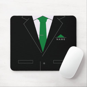 Alfombrilla De Ratón Personalized Name Mouse Pad Business Black Suit